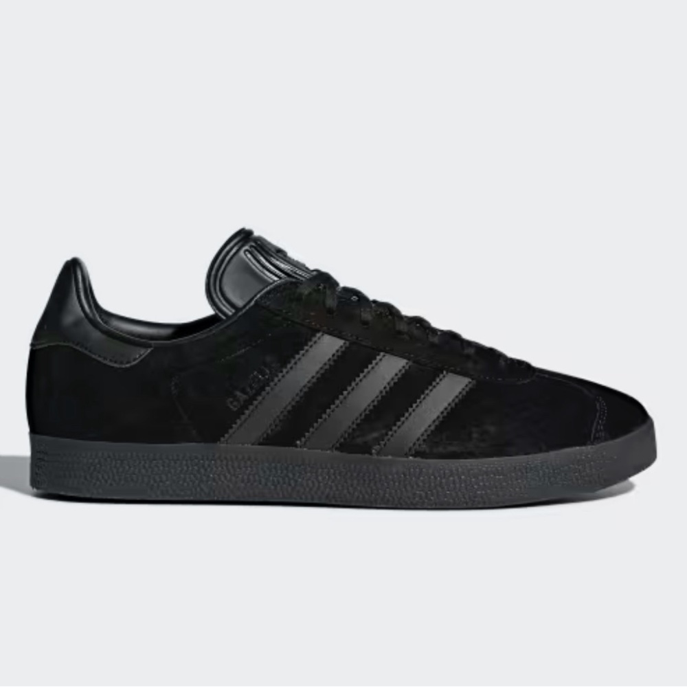 Adidas ORIGINALS GAZELLE shoes - black on black sz 7.5